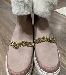 Michael Kors Elegant Gold Chain Accent Women's Boots