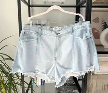 Abercrombie & Fitch Curve Love The Cut Off Light Blue Wash High Rise Shorts 34