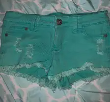 Seafoam Green Jean Shorts