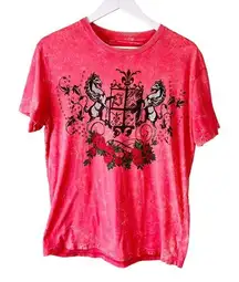 Anama Printed Graphic Short Sleeve Tee Pink Medium