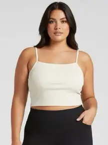 The North Face Women Ribbed White Ivory  Halter Sports Gym Top Bra Sz XL