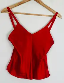Neiman Marcus red silk camisole with low back. Size XS.