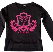 Juicy Couture Sweatshirt Black with hot pink and rhinestones Women’s S Bling