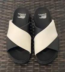 Sorel Viibe crisscross platform, slide sandals, women’s size 9.5