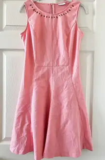 Pink Sleeveless Fit And Flare Dress