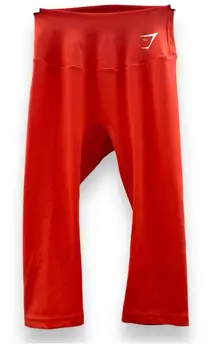 Gymshark Pink Orange Mid Rise Capri Leggings Sz‎ XS