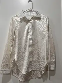 Satin Cheetah Button Down