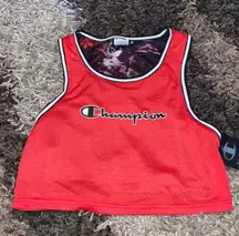 reversible red mesh crop Top Nwt