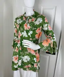 Gilligan and O'Malley Plush Multi-Colored Floral Belted SHORT Robe SZ XS. A33