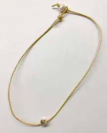 Leather Pearl Choker