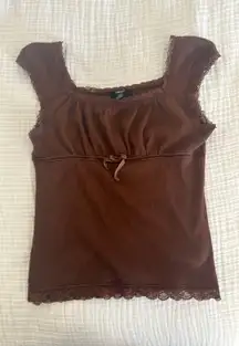 Brown Lace Tank