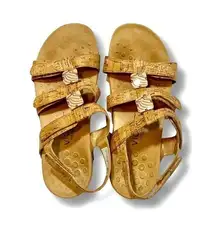 Vionic Orthaheel Amber Cork Leather Sandals