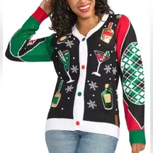 UGLY Women’s MIX AND BE MERRY CHRISTMAS CARDIGAN SWEATER