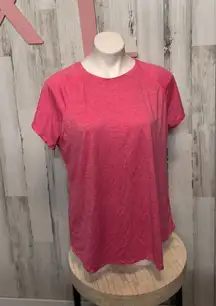Women’s Pink Short Sleeve Athletic Tee Shirt XL Lightweight Activewear Top