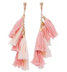 Daydream Peach & Gold Tassel Earrings