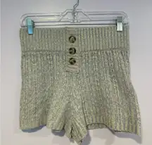 Knit button Urban Outfitters out from under sweat shorts