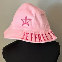Jeffree Star Pink Fleece Embroidered Bucket Hat NWOT