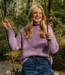 Barbour Hartley Knit Sweater Lilac Blossom Size 4