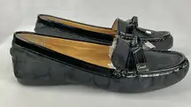 Coach Frida Shoes Loafers Black Signature Fabric Sz 8
