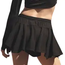 NWT Daily Practice Anthropologie Size L Black Courtside Mini Skirt Tennis Golf