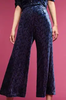 Maeve Anthropologie Isobel Velvet Wide Leg Luxe Statement Bohemian Pants Size 8
