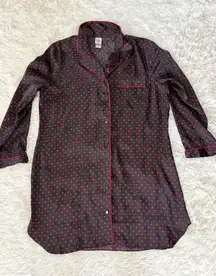 In Bloom‎ Women's Long Sleeve Sleep Shirt Pajama Top Button Down L