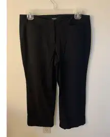 Express Stretch Womens Size 7/8 Cropped Capri Pants Black Cuffed Pockets