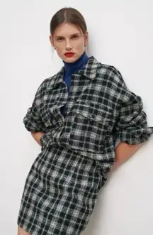 ZARA Plaid Tweed‎ Mini Skirt Sz Sm