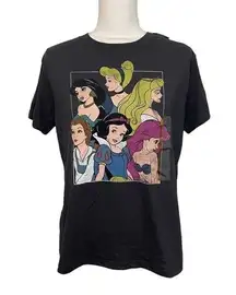 Disney NWT Dark Gray  Princess Crewneck Babydoll Tee T-Shirt Top New Ariel Belle