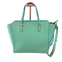 Kate Spade Leather Cedar Street Hayden Satchel Turquoise