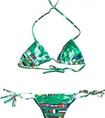 Colorful coexist Flag Print Bikini Set