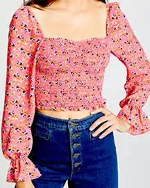 Womens LIKELY Arabella Smocked Long Sleeve Top size XS