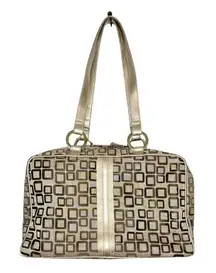 Travel Bag Geometric‎ Tote Bag with Cosmetic Bag and Clear Pouch Like New 17x11