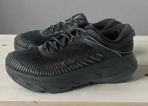 Hoka Bondi 7 running shoes all black 7.5
