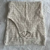 Women's freshman 1996 Beige Knit Skirt Set S