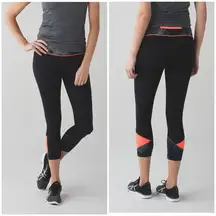 Lululemon Pace Rival Crop22" Black /Blooming Pixie Slate Black /Very Light Flare