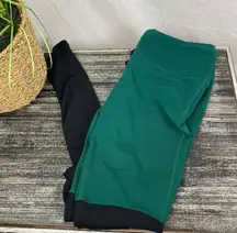 ALO Yoga Green & Black Tight Legging Pants S