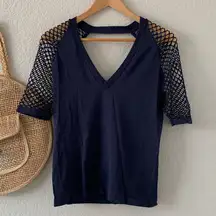 Venus Blue Seamless Fishnet Top