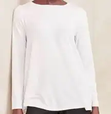 Jersey Jewel Neck Stretch Top Sweater Sz. M White Bracelet Sleeve