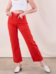 Big Bud Press Work Pants Mustang Red Women’s Size Small Straight Leg Cotton