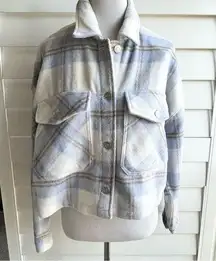 Ci Sono Blue Sky Plaid Jacket Small NWT