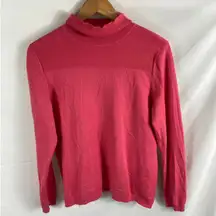 Talbots  Pink Ribbed Detail Turtleneck Sweater Size LP