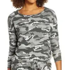 CHASER Small Camo Cozy Pullover Sweatshirt Gray Small NWT