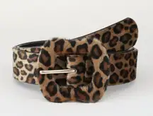 Fashion Colorblock Leopard Print Plush Belt Casual Waistband for Jeans