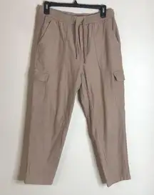 Athleta Farallon Cargo Crop Lifestyle Travel Pants  cotton blend size 6