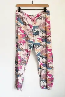 Sundry Animal Print Camo Sweatpants Pink Size 4