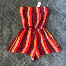 Hollister Strapless Striped Romper