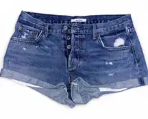 Grlfrnd denim button up shorts