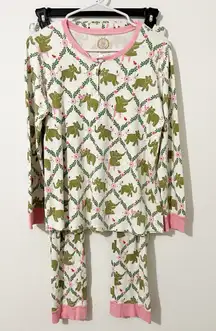 SET The Beaufort Bonnet Elephant Print Pajama Top and Pant Size Medium M
