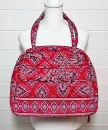Vera Bradley Frankly‎ Scarlet Red Quilted Shoulder Bag Handbag Purse Pockets Zip
